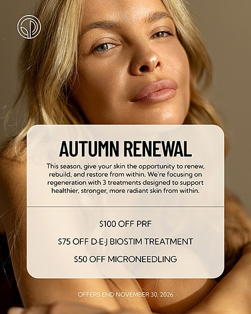 Autumn skincare promotion with discounts and treatments